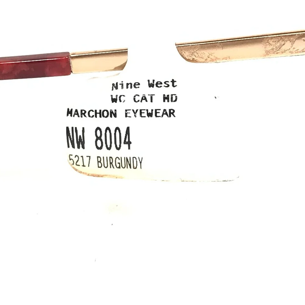 Nine West Eyeglasses Frames NW8004 602 Clear Red Gold Cat Eye Full Rim 52-17-135